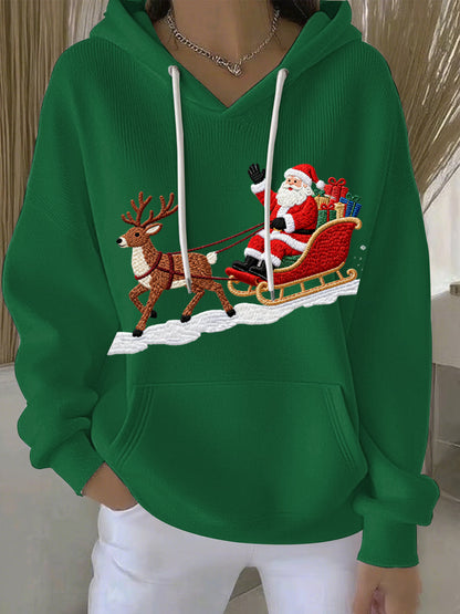 Women's Christmas Print Casual Hoodie