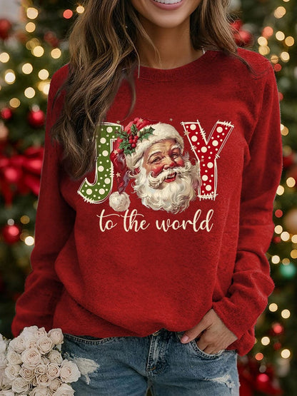 Women's Santa Claus Print raglan sleeve sweatshirt