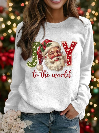 Women's Santa Claus Print raglan sleeve sweatshirt