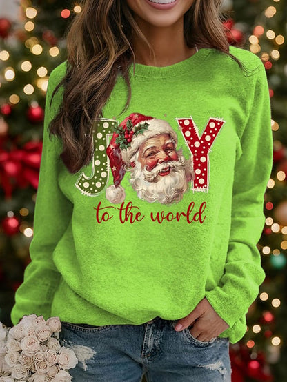 Women's Santa Claus Print raglan sleeve sweatshirt