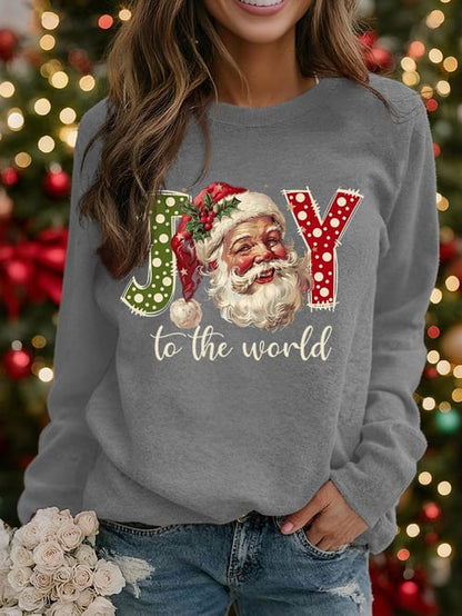 Women's Santa Claus Print raglan sleeve sweatshirt