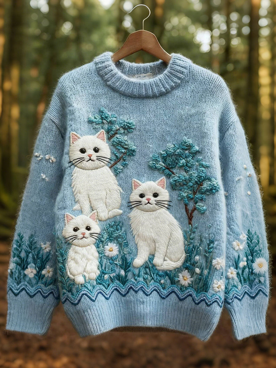 Women's Cute Cats Print Tops