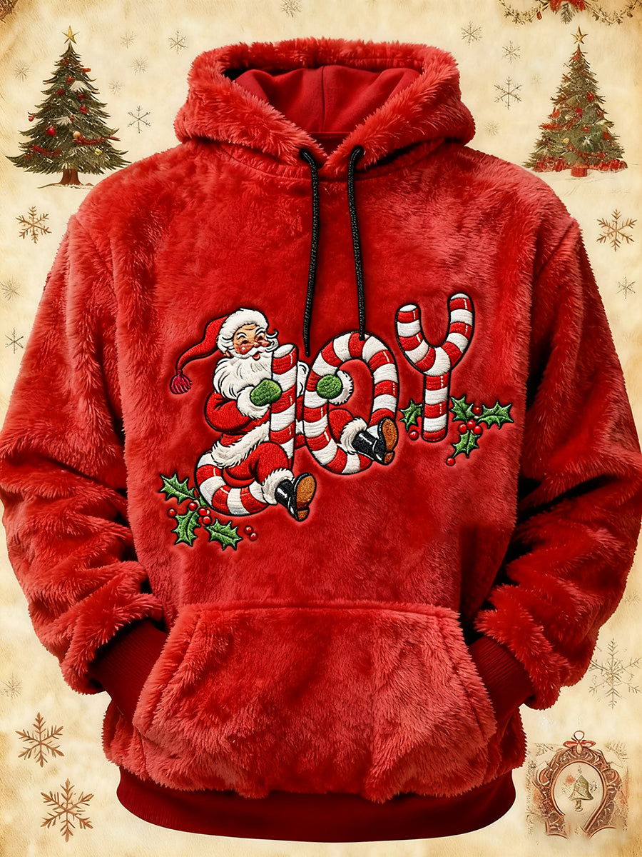 Men's Santa Claus Art Flannel Hoodie