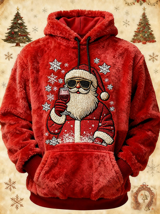 Men's Santa Claus Art Flannel Hoodie