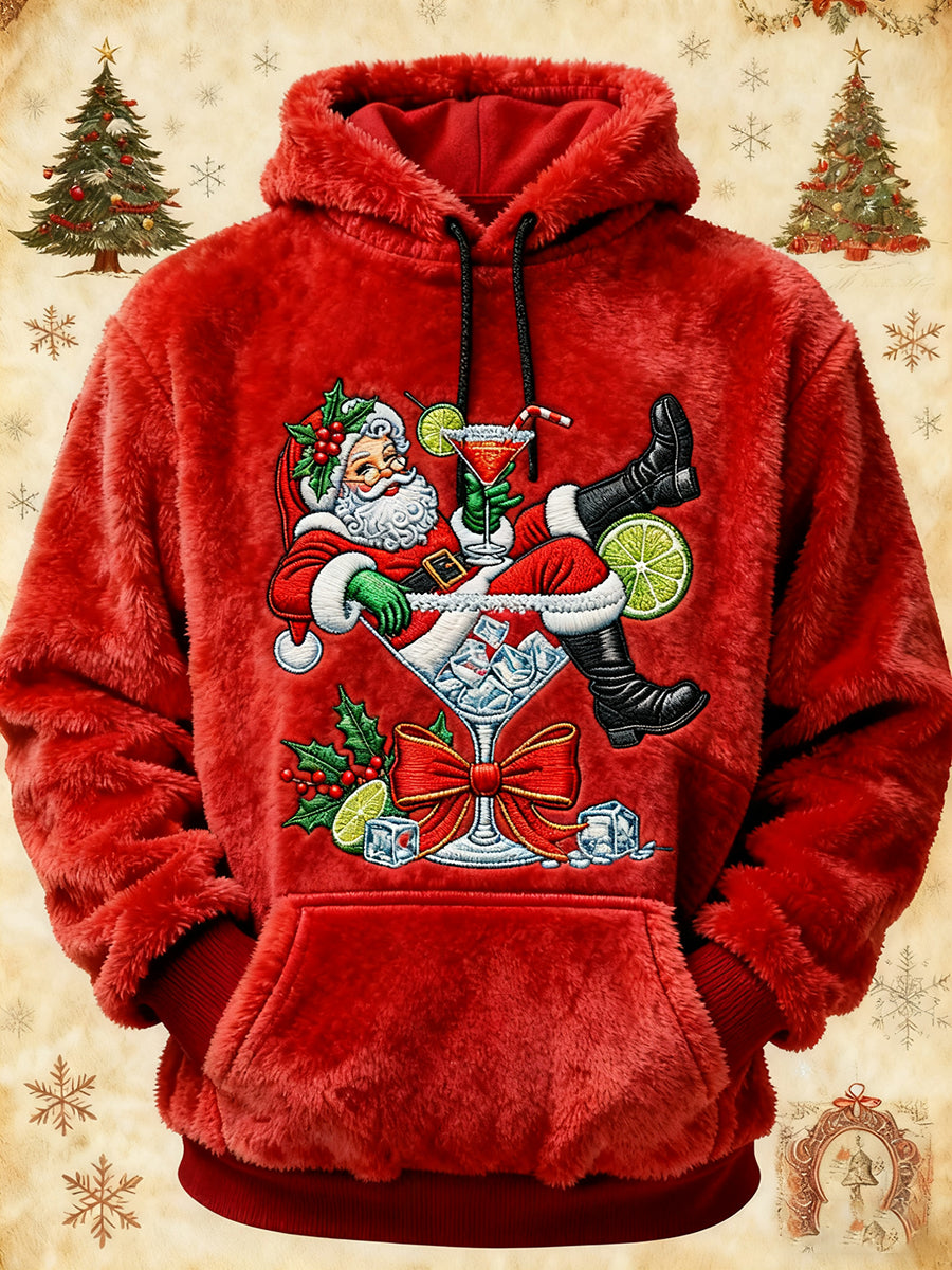 Men's Santa Claus Art Flannel Hoodie