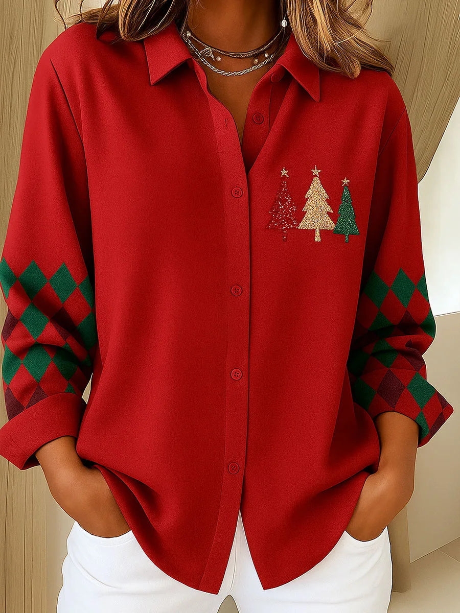 Women's Christmas Print Casual Shirt