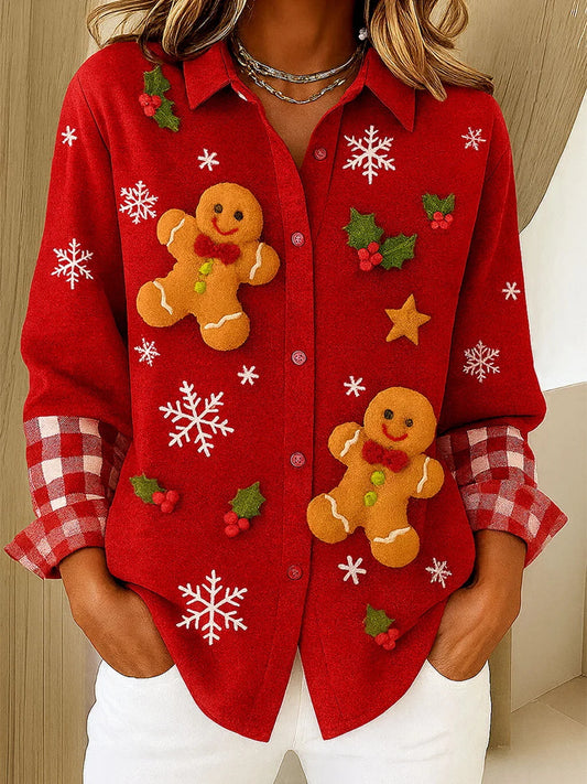 Women's Christmas Print Casual Shirt