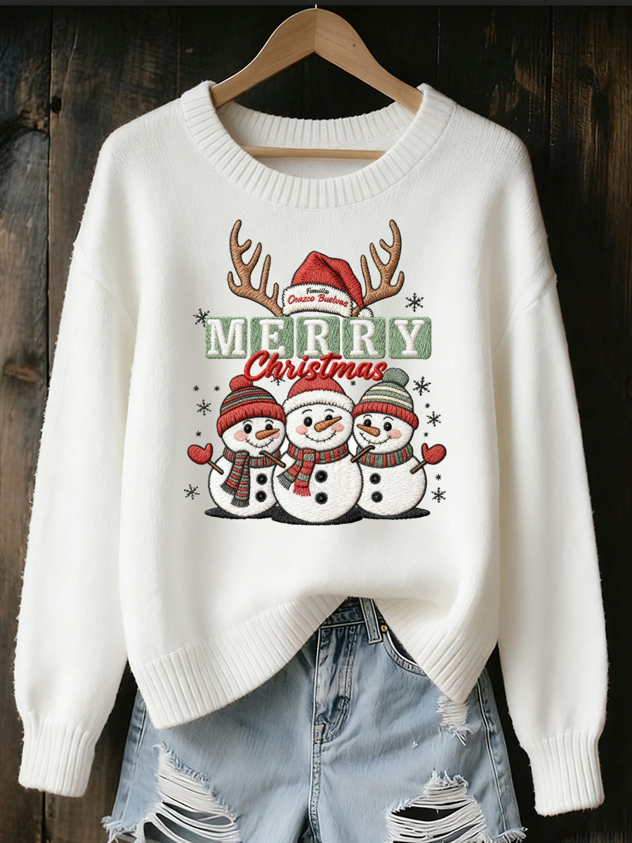 Women's Christmas Art Printed Commemorative Sweater