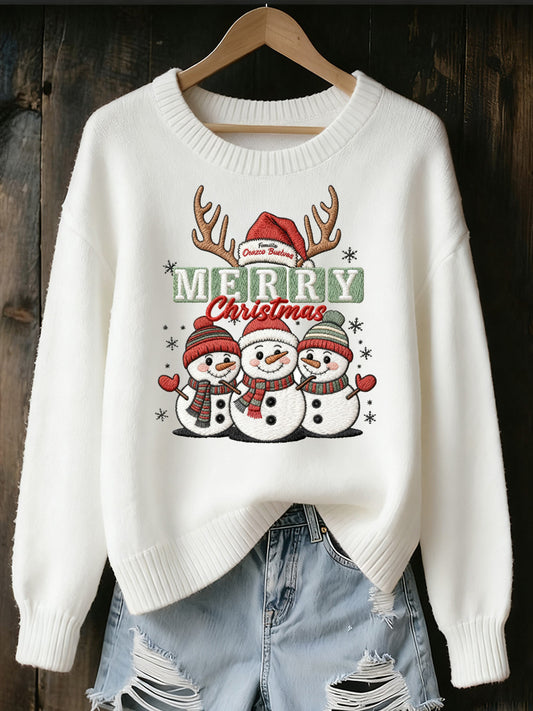 Women's Christmas Art Printed Commemorative Sweater