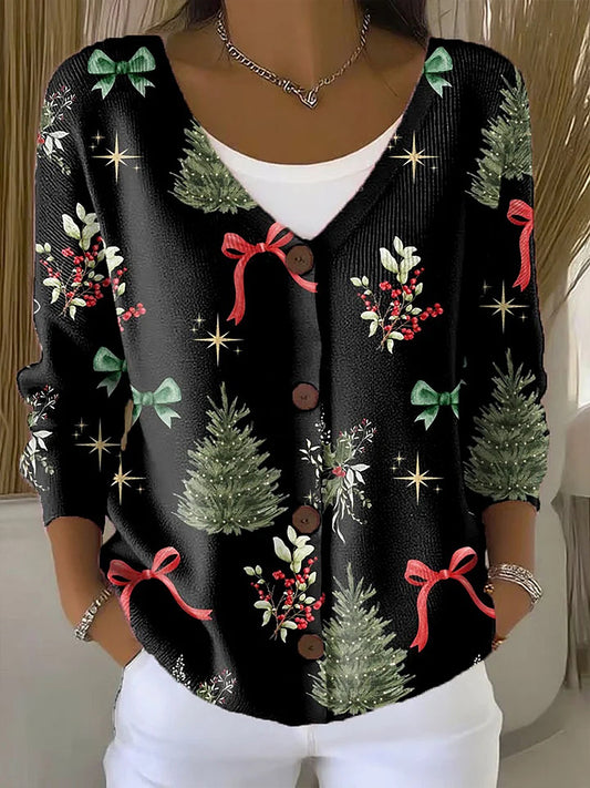 Women's Christmas Print Cardigans