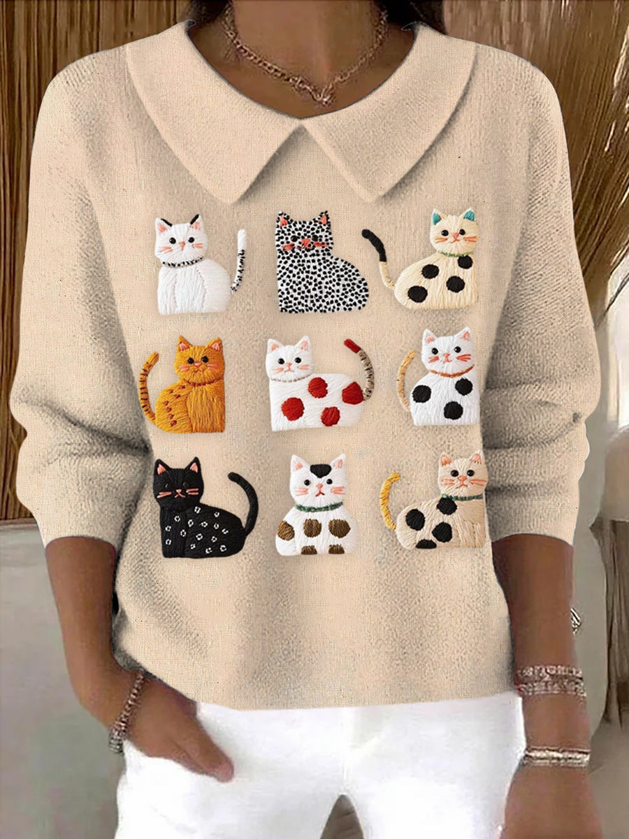 Women's Colorful Animals Printed Soft Sweater Top