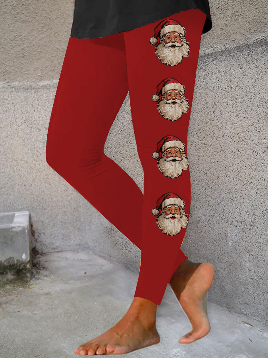 Women's Santa Claus Print Casual Leggings