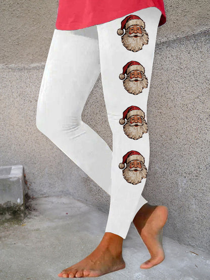 Women's Santa Claus Print Casual Leggings