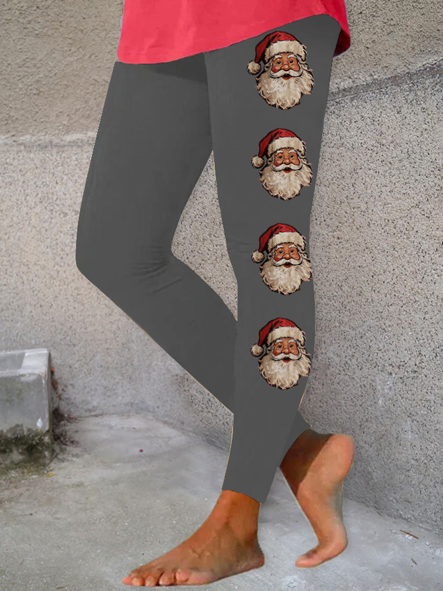 Women's Santa Claus Print Casual Leggings