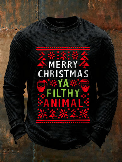 Men's Merry Christmas ya filthy animal long-sleeved T-shirts
