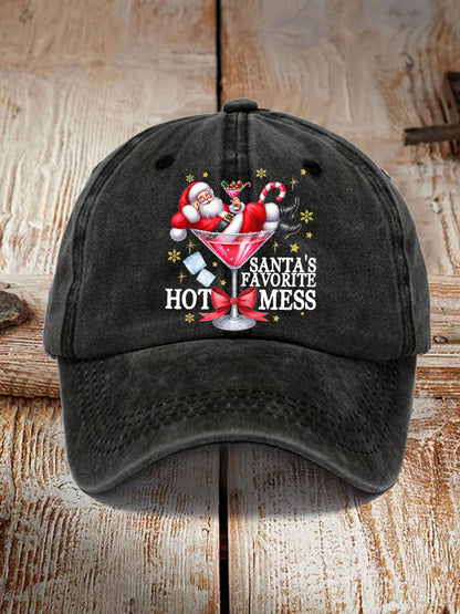 Unisex Funny Christmas Santa's Favorite Hot Mess Hat