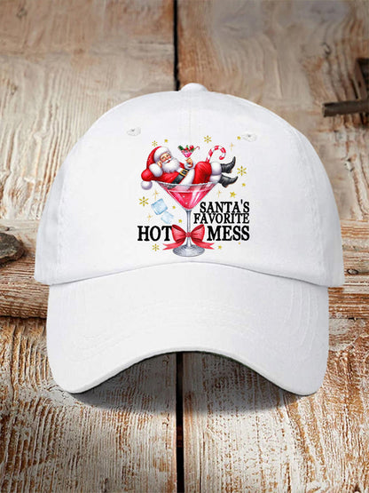 Unisex Funny Christmas Santa's Favorite Hot Mess Hat