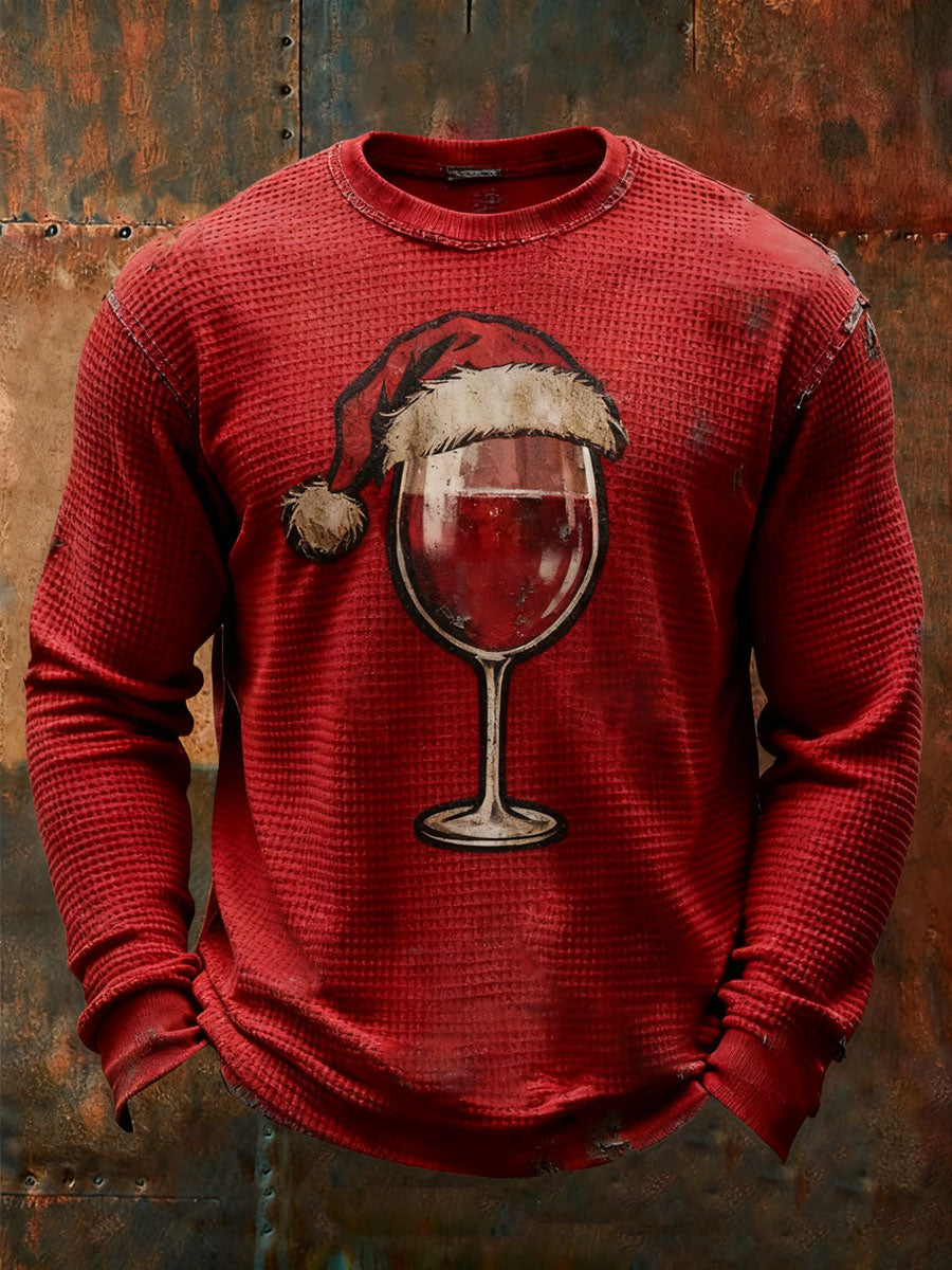 Men's Christmas Waffle Casual T-Shirt