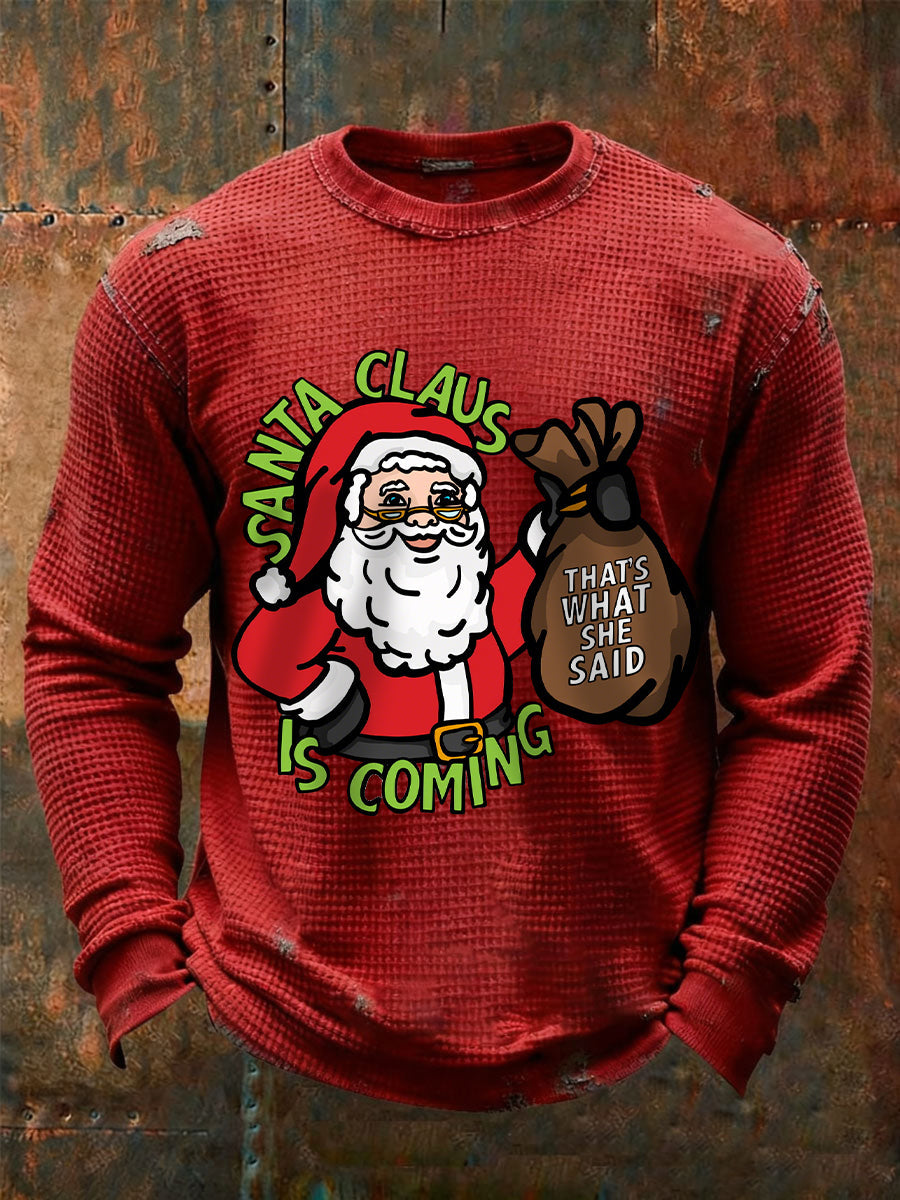 Men's Santa Claus is Coming Long Sleeve T-Shirts