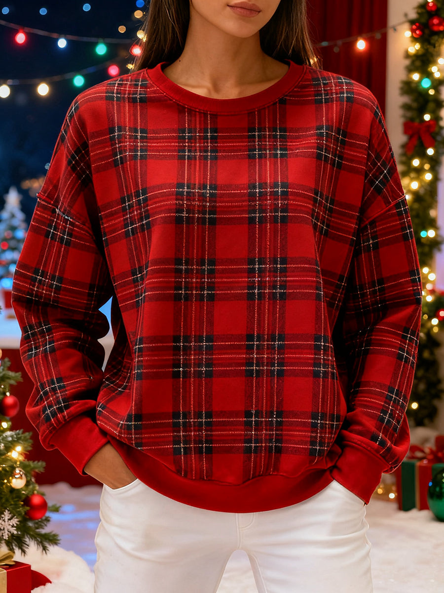 Women's Retro Christmas Printed Sweatshirt