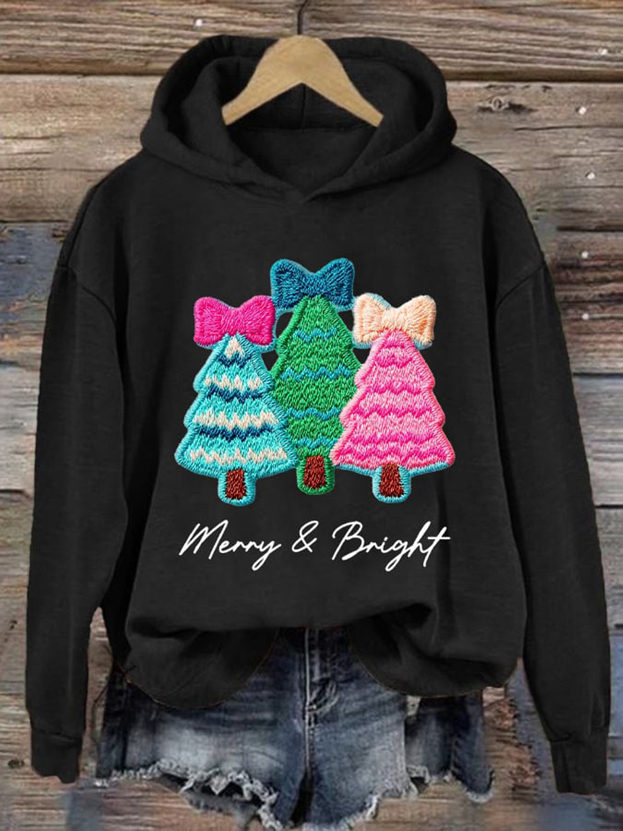 Women's Christmas tree print Regular Sweatshirt
