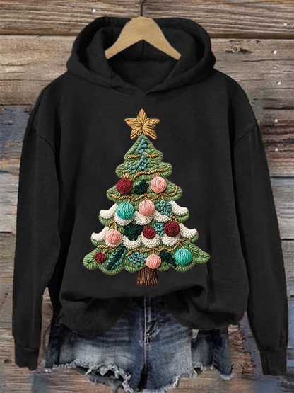 Women's Christmas tree print Regular Sweatshirt