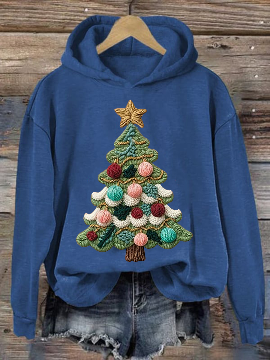 Women's Christmas tree print Regular Sweatshirt