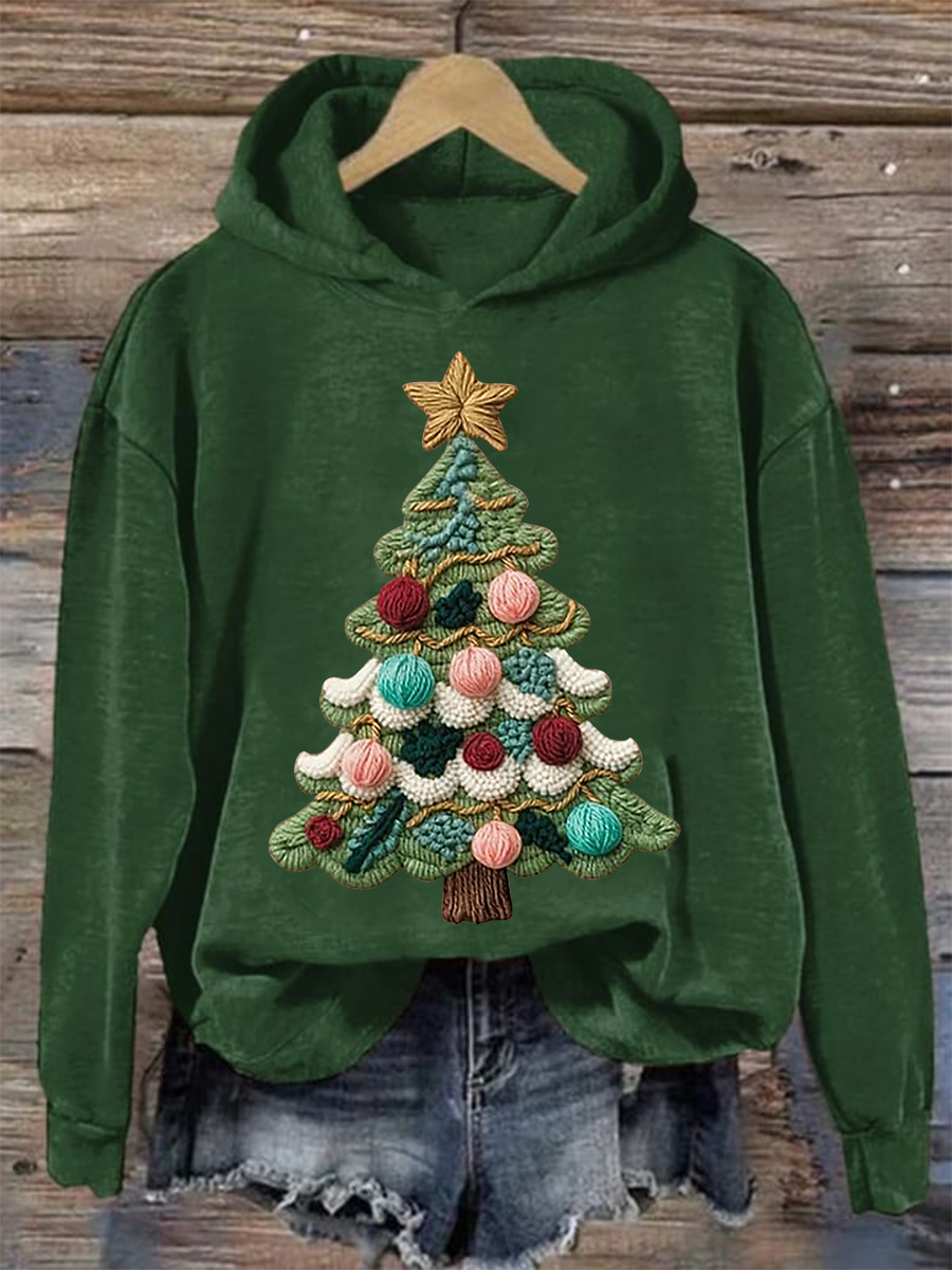 Women's Christmas tree print Regular Sweatshirt