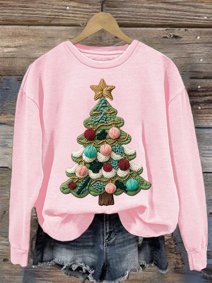 Women's Christmas tree print Regular Sweatshirt