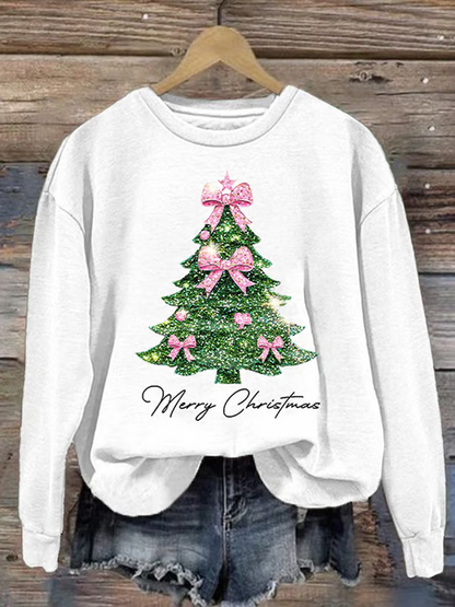 Women's Christmas tree print Regular Sweatshirt