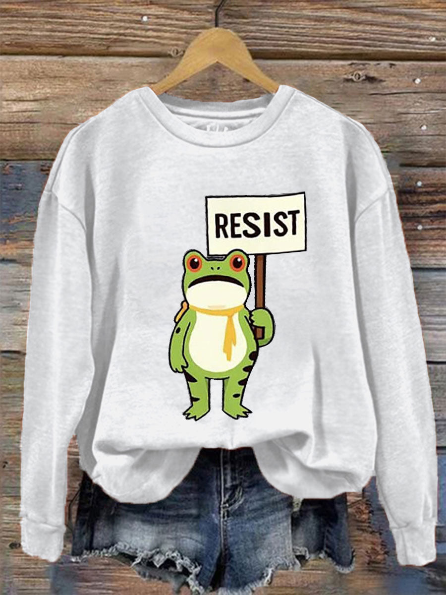Women's Resist Frog Printed Casual Sweatshirt