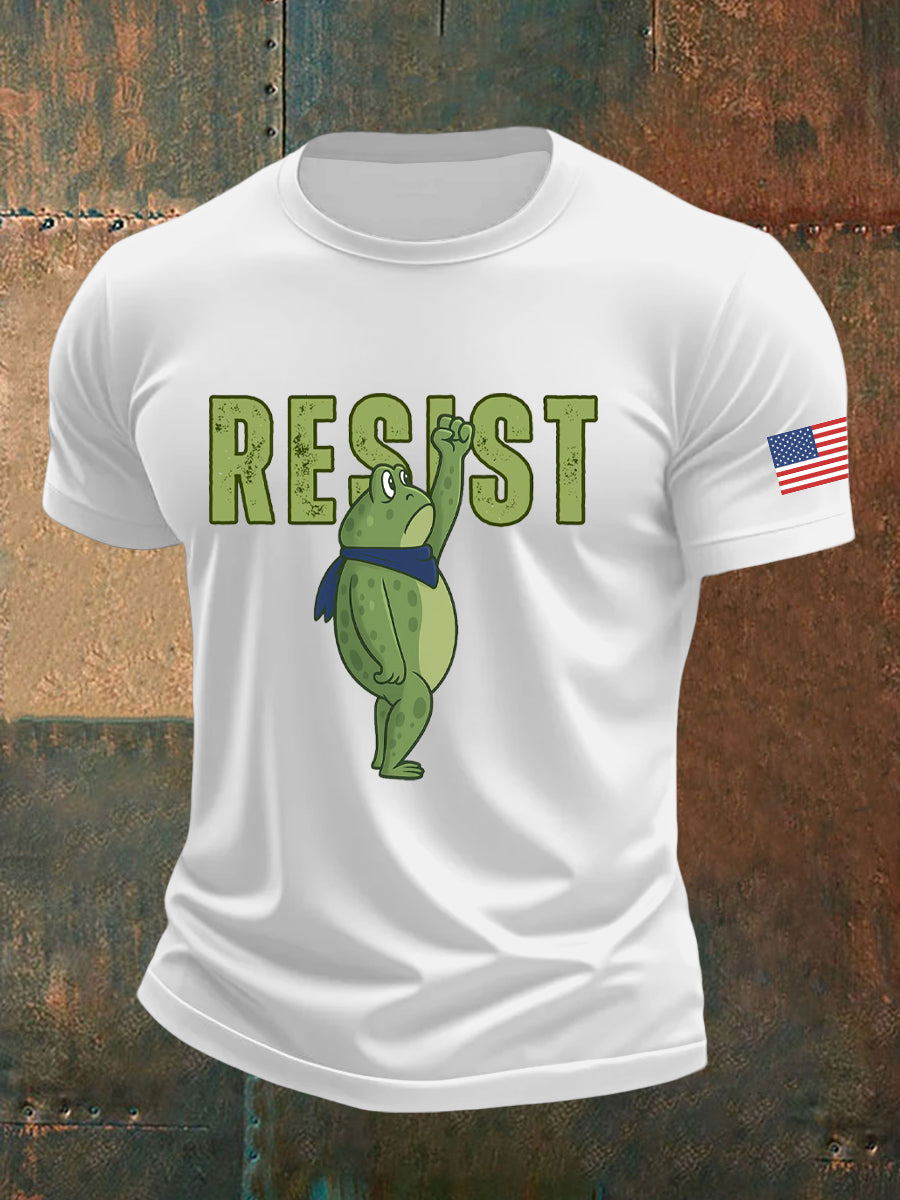 Men's Retro Resist Frog Printed T-shirt