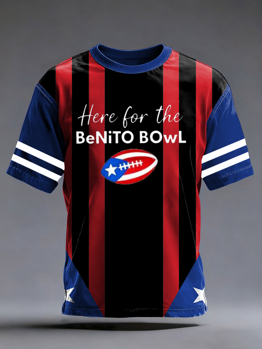 Men's Bad Bunny Here For The Benito Bowl short sleeves t-shirt