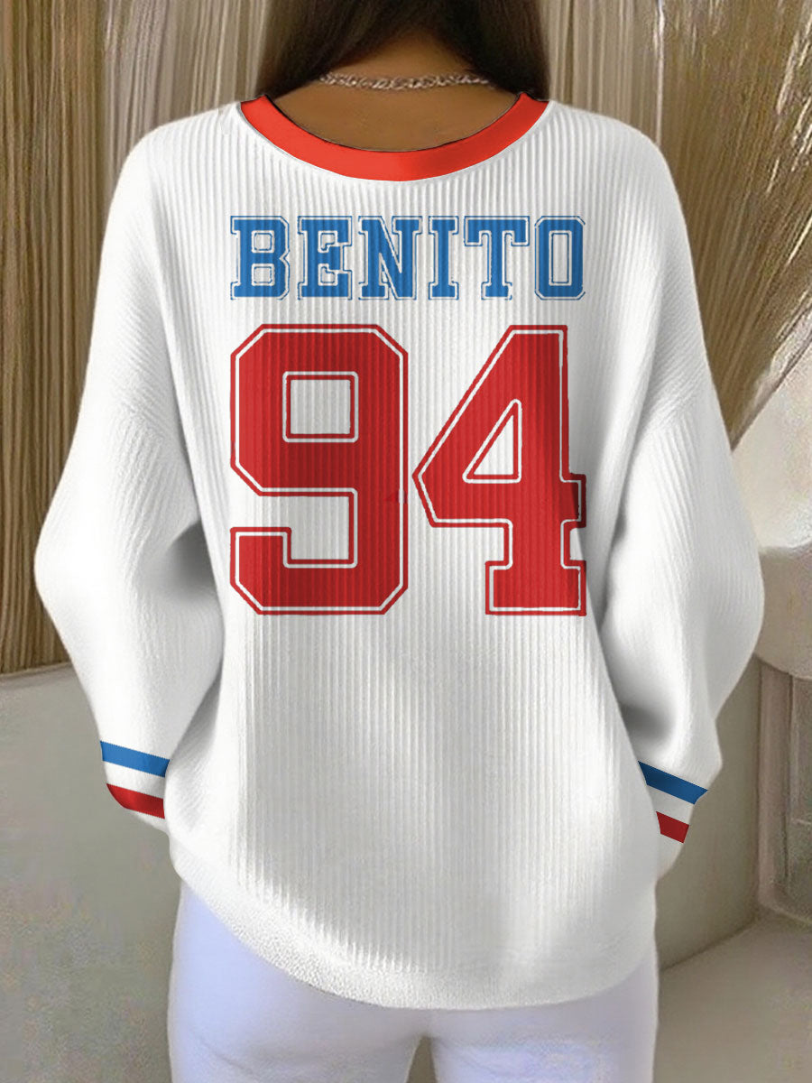 Women's Bunny Football Music Lover Printed Sweatshirt