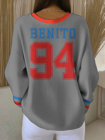 Women's Bunny Football Music Lover Printed Sweatshirt