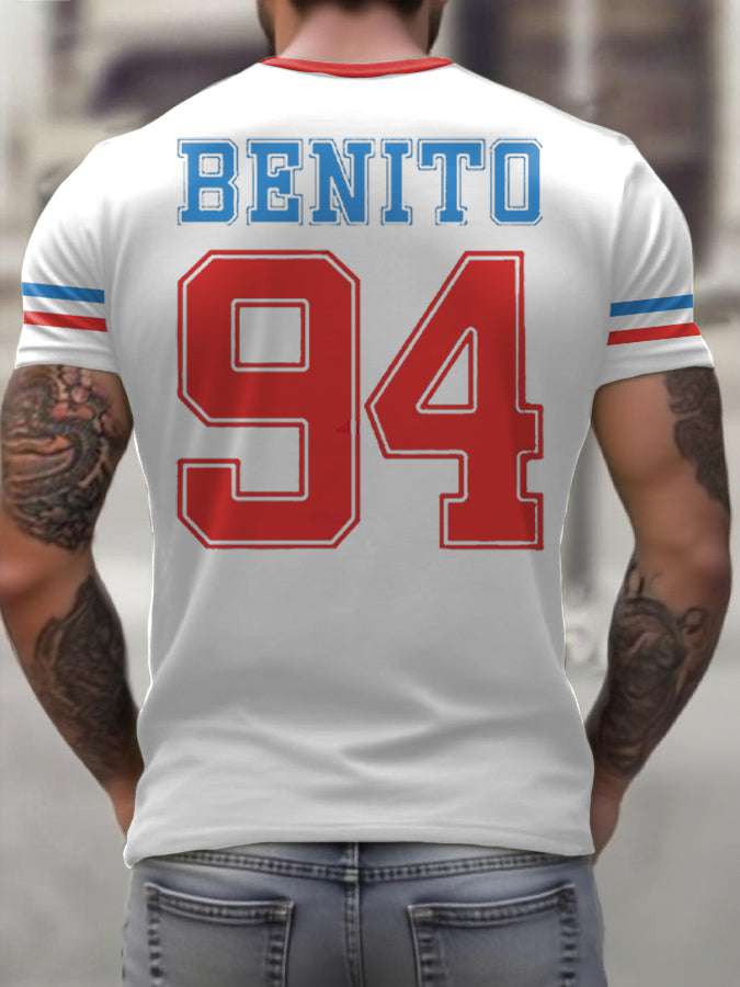 Men's Bunny Football Music Lover Printed T-shirt