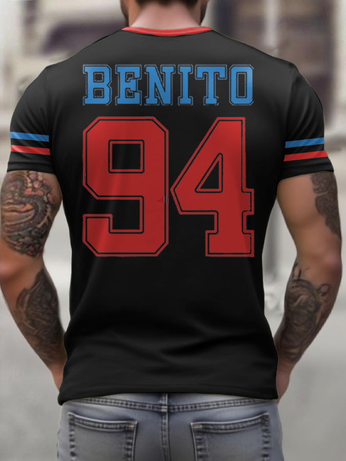 Men's Bunny Football Music Lover Printed T-shirt