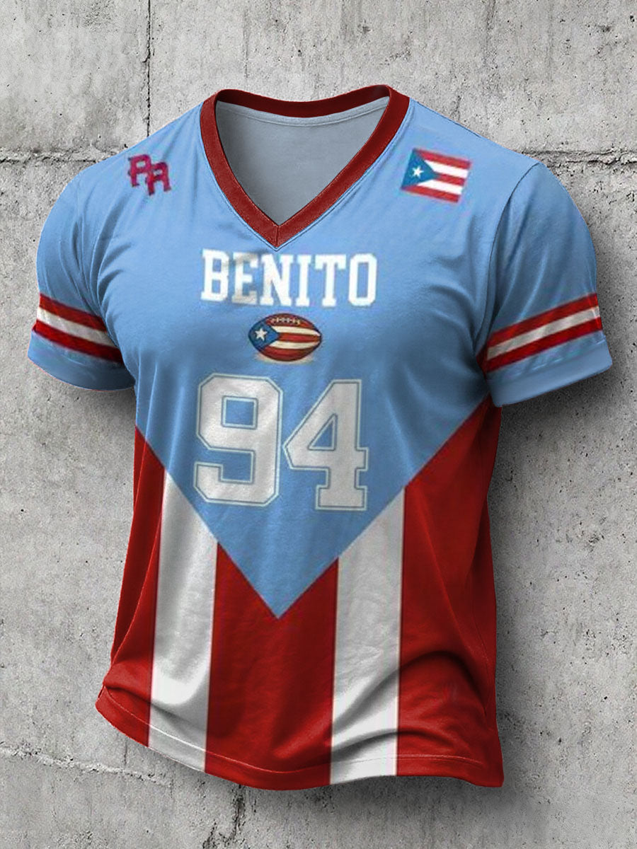 Men's Bunny Football Music Lover Printed T-shirt