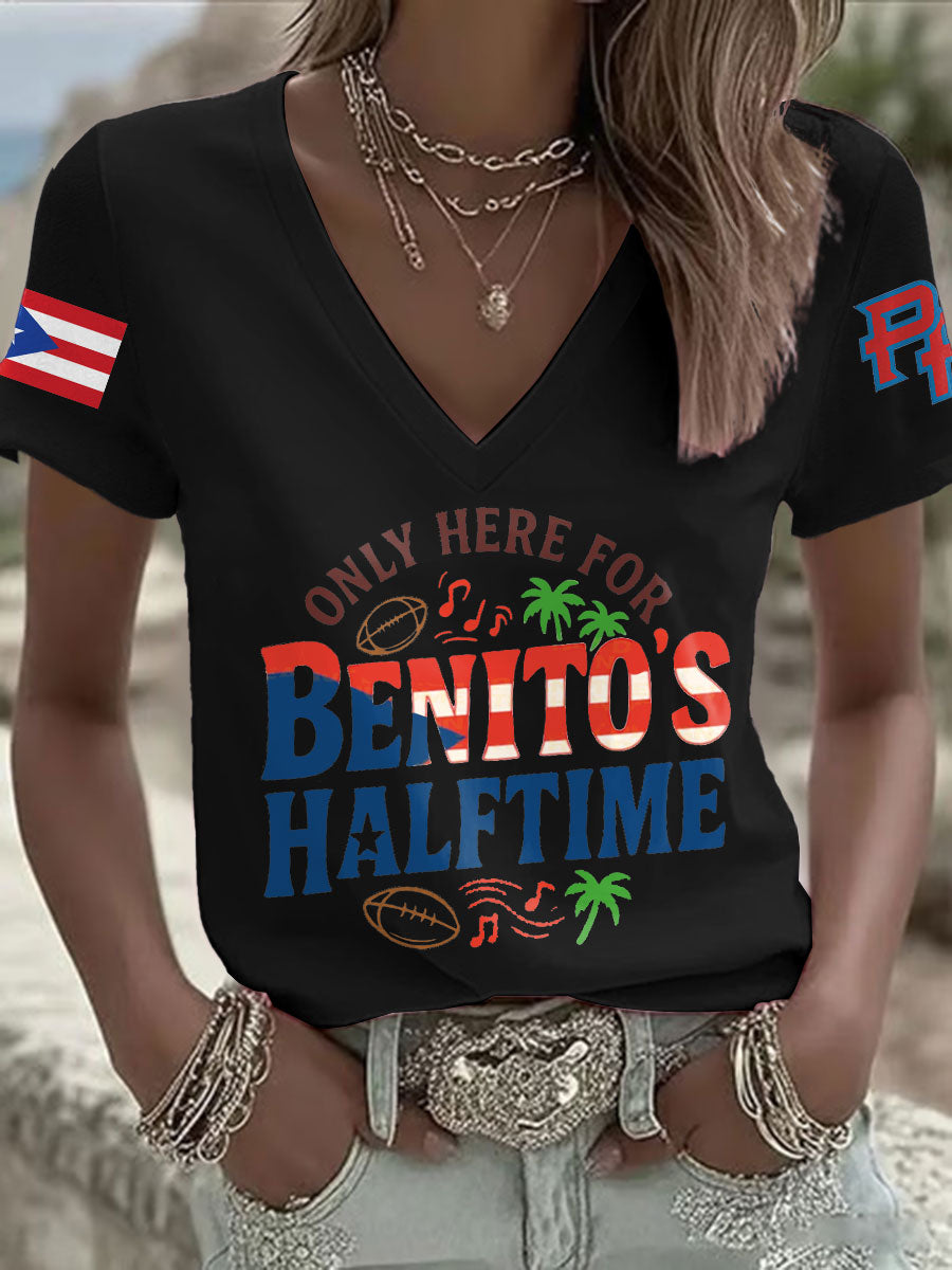 Women's Bunny Football Music Lover Printed T-Shirt