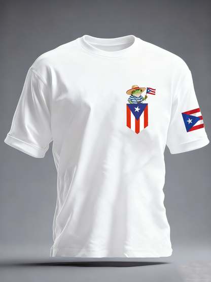 Men's Puerto Rican Coqui imitation cotton short-sleeved T-shirt