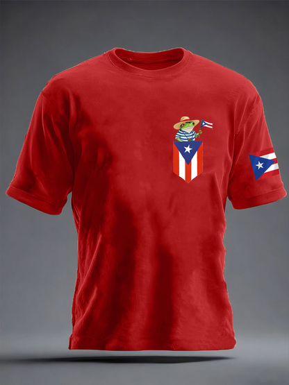 Men's Puerto Rican Coqui imitation cotton short-sleeved T-shirt