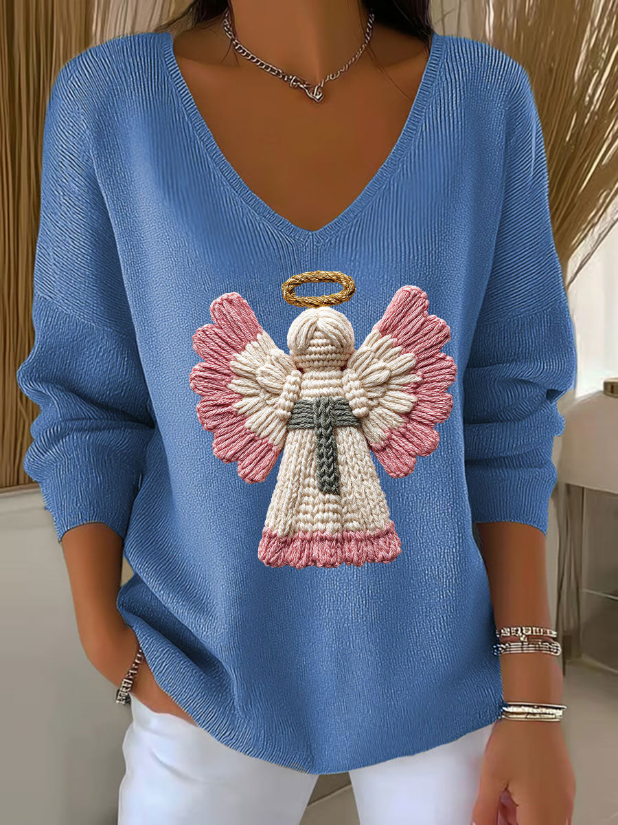 Women's Christmas Angel Print Casual Top