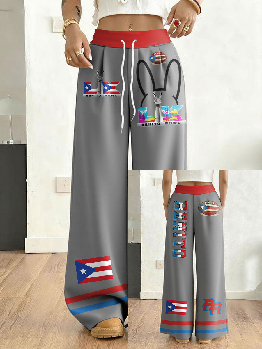 Women's Bunny Football Music Lover Printed Pants