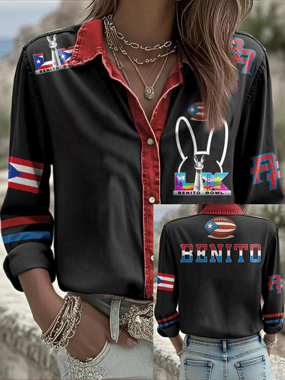 Women's Bunny Football Music Lover Printed Shirt