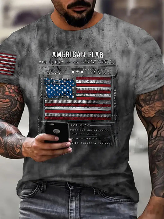 Vintage  Veterans' Day Print Casual Cotton Short Sleeve T-Shirt