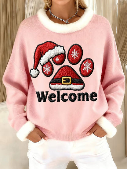 Women's Christmas Paw Print Tops