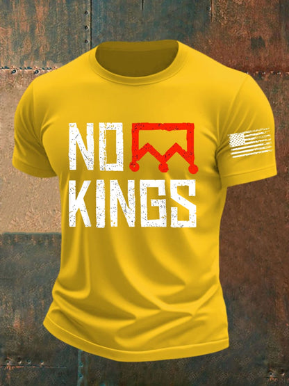 Men's No Kings Protest Sign AntiTrump T-shirt