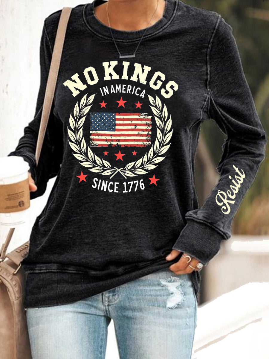 Women's No Kings Print Sweatshirt
