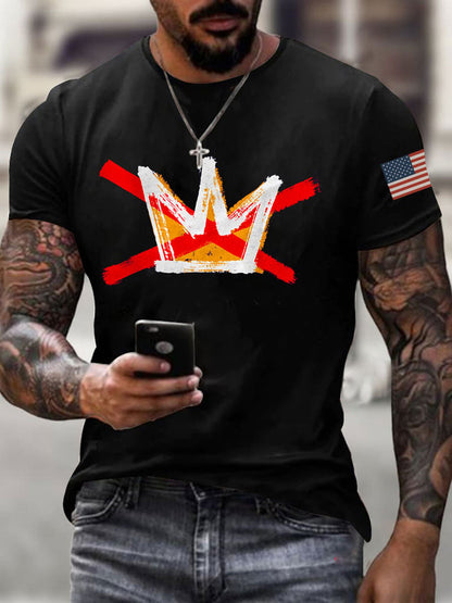 Men's No Kings Printed Casual T-shirt