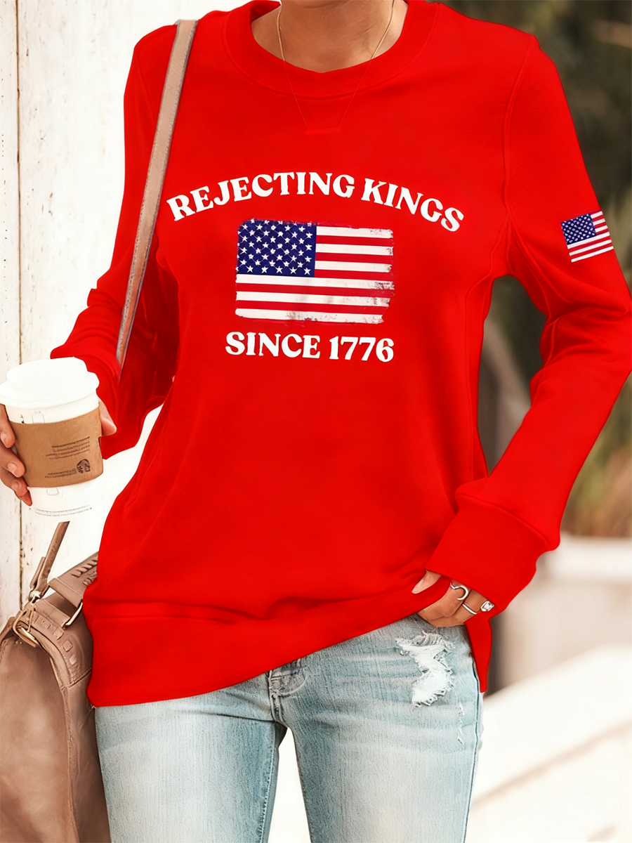 Women's Rejecting Kings Since 1776 fitted sweatshirt